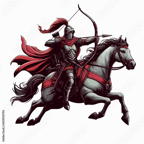 vector illustration of Warrior archer