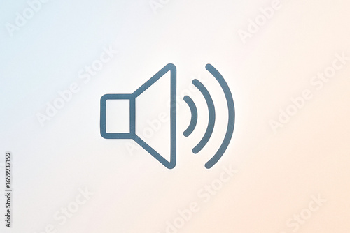 Minimalist Speaker Icon, Sound Waves, Audio