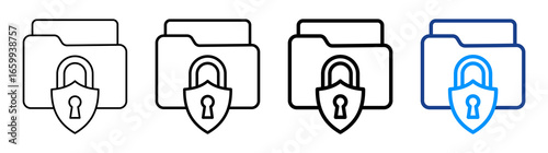 Confidential Icon Different Style Outline Collection Set