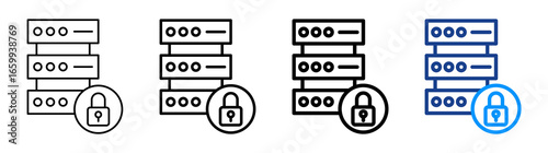 Data Confidentiality Icon Different Style Outline Collection Set