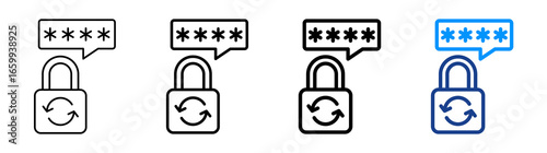Reset Password Icon Different Style Outline Collection Set