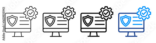 Antivirus Software Icon Different Style Outline Collection Set