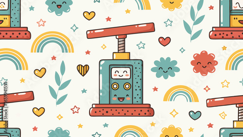 A joyful blast of cuteness featuring kawaii dynamite, rainbows, and happy clouds