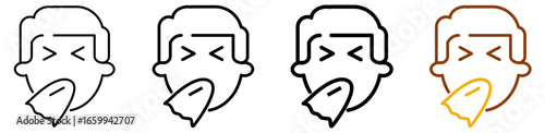 Flu immunization icon set in modern outline style for seasonal health programs, hospital platforms, and healthcare mobile apps, featuring multistyle stroke and full color variation set