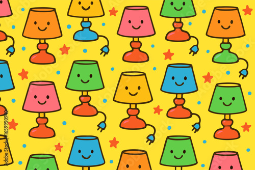 Happy Lamps Pattern Colorful & Cheerful Design