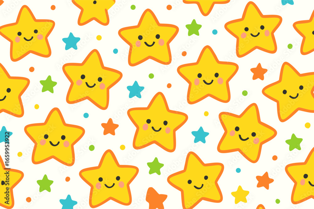 Obraz premium Fun and Cheerful Star Pattern A Delightful Design for Various Projects