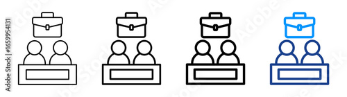 Job Fair Icon Different Style Outline Collection Set