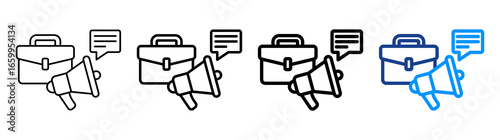 Job Announcement Icon Different Style Outline Collection Set