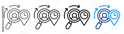 Hired Icon Different Style Outline Collection Set