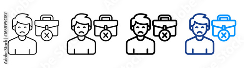 Out Of Work Icon Different Style Outline Collection Set