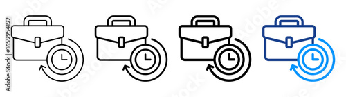 Working Hours Icon Different Style Outline Collection Set