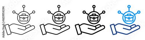 Job Enrichment Icon Different Style Outline Collection Set