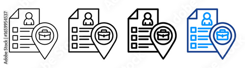 Job Description Icon Different Style Outline Collection Set