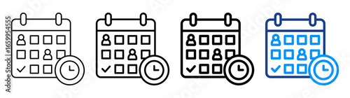 Work Schedule Icon Different Style Outline Collection Set