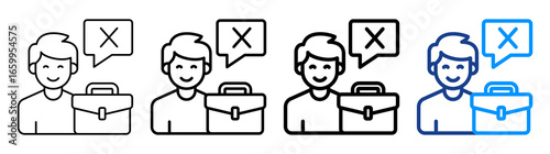 Job Losses Icon Different Style Outline Collection Set