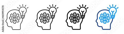Competence Icon Different Style Outline Collection Set