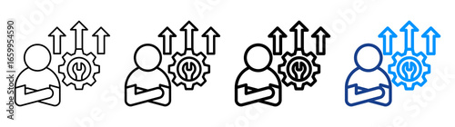 Upgrade Skills Icon Different Style Outline Collection Set