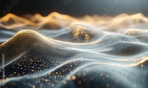 Decentralized finance concept, represented by abstract digital lines floating from a computer screen, symbolizing the flow of digital information in the virtual world of DeFi, Generative AI
