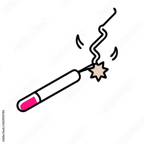 A close-up shot of a burning cigarette acting as a precarious fuse for a stick of dynamite, seconds from detonation. Emphasis on the imminent ... See More
