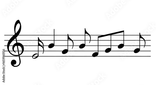 Captivating musical notes flow across a staff, evoking melody and artistic expression for your creative projects.