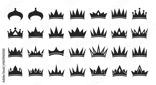 Discover stunning royalty and luxury with this diverse collection of elegant crown icons