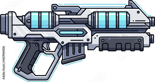 Sci-Fi Armory Weapon Concept – Futuristic Gun Vector Illustration