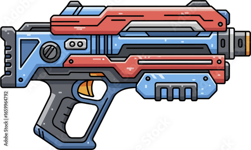 Sci-Fi Armory Weapon Concept – Futuristic Gun Vector Illustration