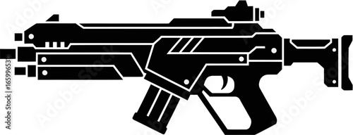 Sci-Fi Armory Weapon Concept – Futuristic Gun Vector Illustration