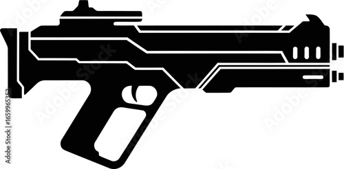 Sci-Fi Armory Weapon Concept – Futuristic Gun Vector Illustration
