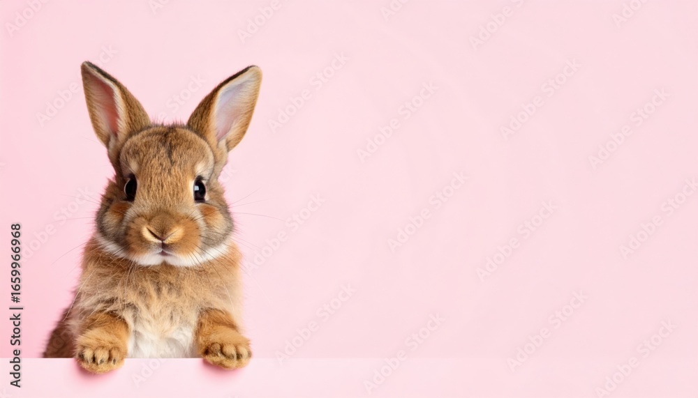 Fototapeta premium an adorable bunny gazing curiously with a pink background