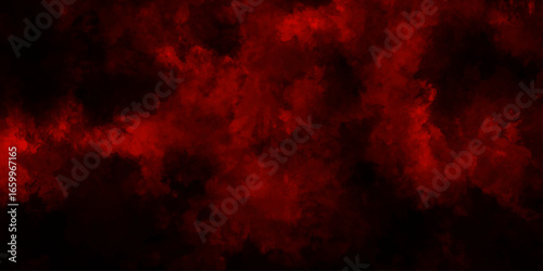 Dark red powder explosion cloud on black background. Abstract red and black grunge texture smoke. smoke fog misty texture overlay on dark black. paranormal red mystic smoke, clouds for movie.
