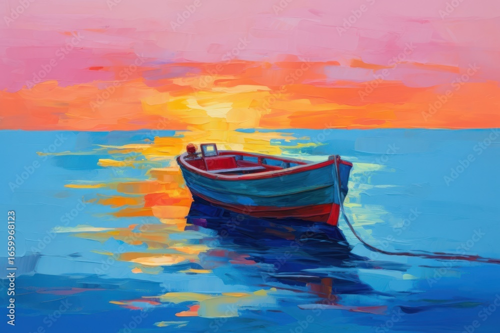 Naklejka premium Sea painting watercraft outdoors.