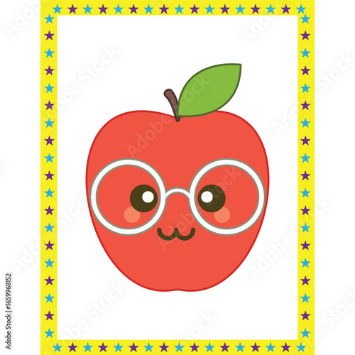 Classroom decoration vector art for kids apple