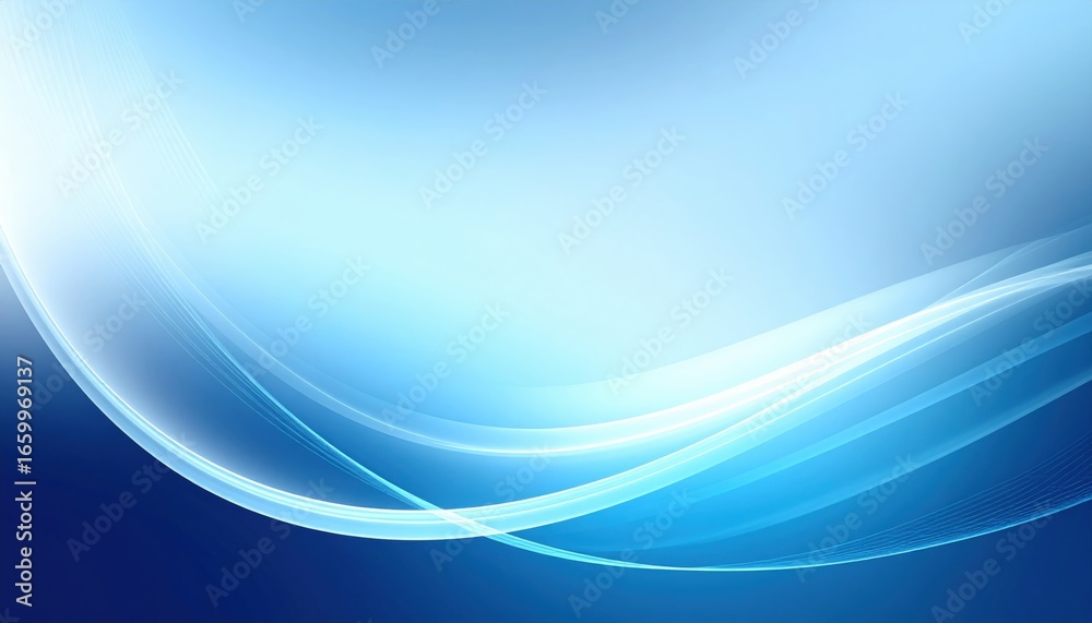 Naklejka premium Abstract and elegant blue background design with flowing waves and gradients, evoking a sense of calm and fluidity. It's ideal for various creative projects.