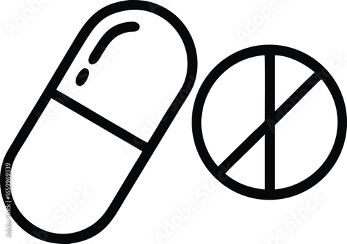  capsule pill line icon