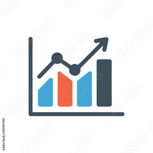 A colorful graph with a line up and a graph
