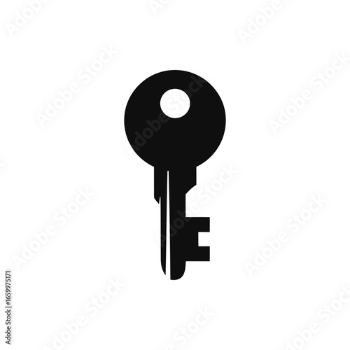 A black key with a hole in the middle