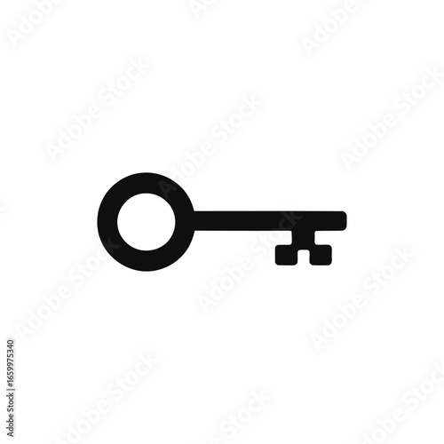 A black key with a hole in the middle