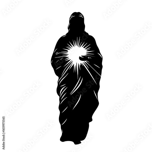 Silhouette of a figure holding light symbolizing hope and guidance in a spiritual context