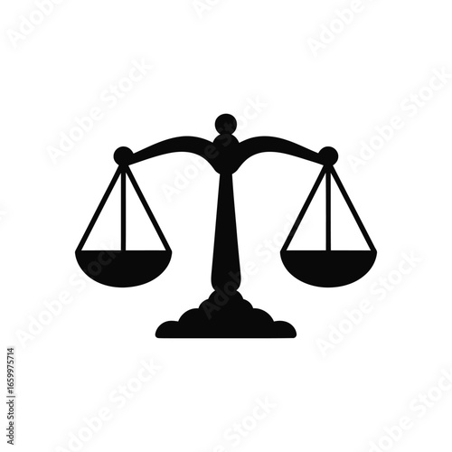 Wallpaper Mural A black scale of justice icon vector Torontodigital.ca