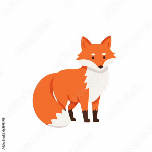 Cute Fox Cartoon Illustration for Kids Coloring Book