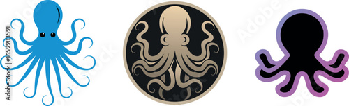 Octopus logo symbol Vector Art, Icons, and Graphics for designers	
