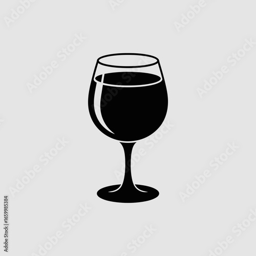 Black Wine Glass Icon for Design Projects