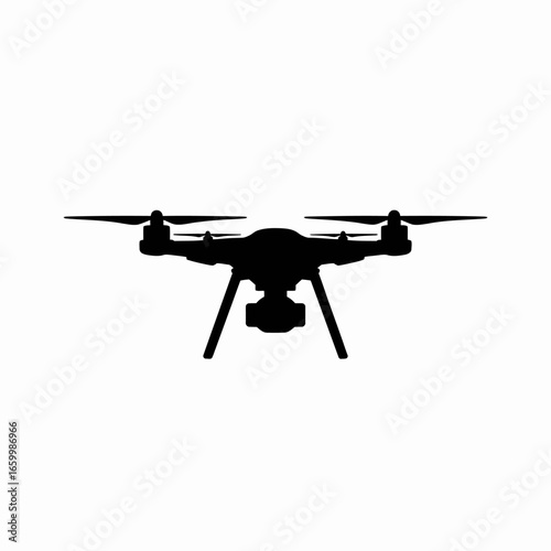 Drone Silhouette Icon Design for Technology Themes