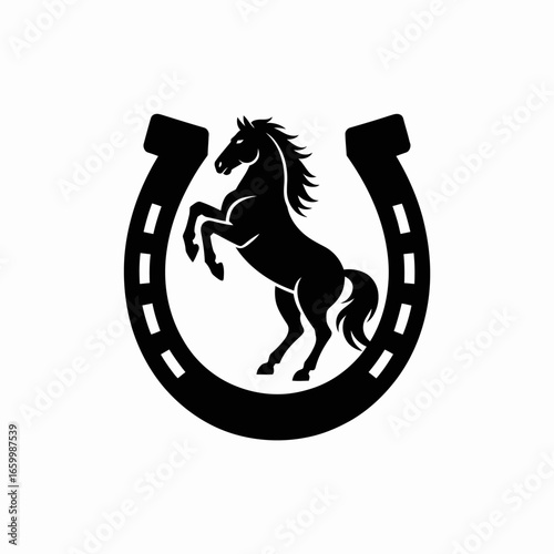 Horse and Horseshoe Logo Design
