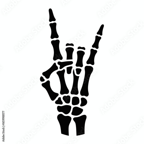 Rock Hand Skeleton Gesture