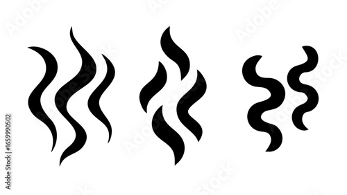 Abstract Black Steam Swirl smoke