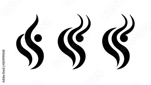 Abstract Black Steam Swirl vapor