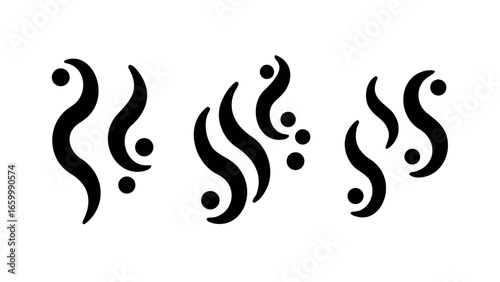 Abstract Black Steam Swirls vapor