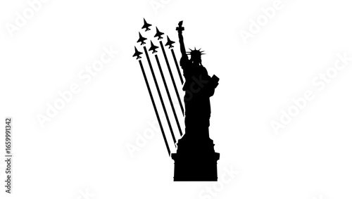 United States Independence Day , black isolated silhouette